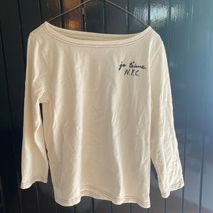 Cream color long sleeve j.crew shirt.